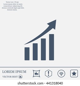 Vector growing graph icon