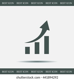 Vector growing graph icon