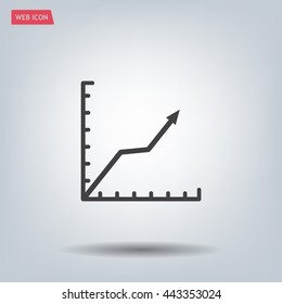 Vector growing graph icon