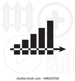Vector growing graph icon