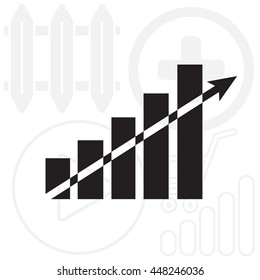 Vector growing graph icon