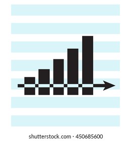 Vector growing graph icon