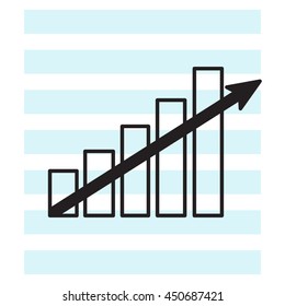 Vector growing graph icon