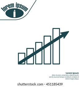 Vector growing graph icon