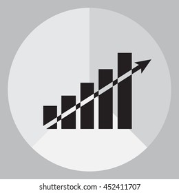 Vector growing graph icon