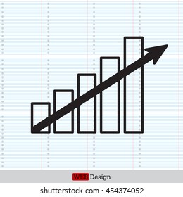 Vector growing graph icon
