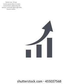 Vector growing graph icon