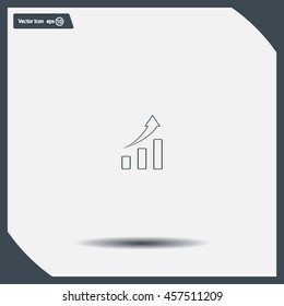 Vector growing graph icon