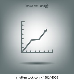 Vector growing graph icon