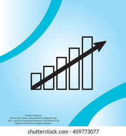 Vector growing graph icon