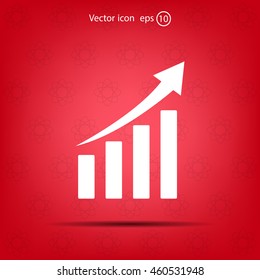 Vector growing graph icon