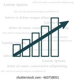 Vector growing graph icon