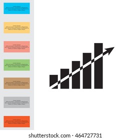 Vector growing graph icon