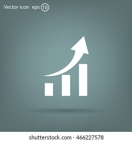 Vector growing graph icon