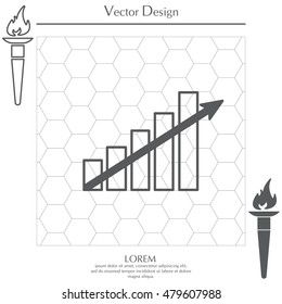 Vector growing graph icon