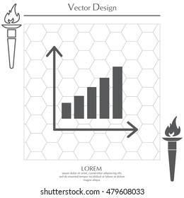 Vector growing graph icon