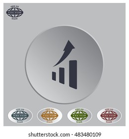 Vector growing graph icon