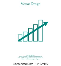 Vector growing graph icon