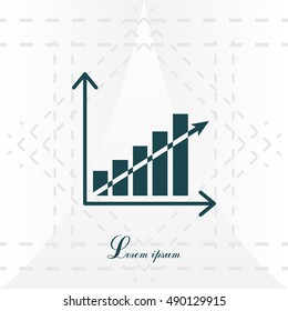 Vector growing graph icon
