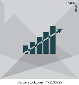 Vector growing graph icon
