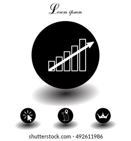 Vector growing graph icon