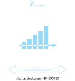 Vector growing graph icon
