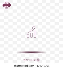 Vector growing graph icon