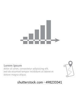 Vector growing graph icon
