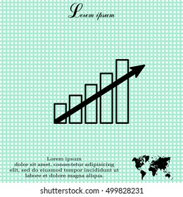 Vector growing graph icon