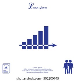 Vector growing graph icon