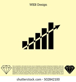 Vector growing graph icon