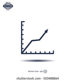 Vector growing graph icon