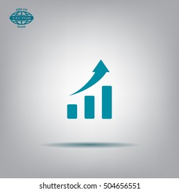 Vector growing graph icon