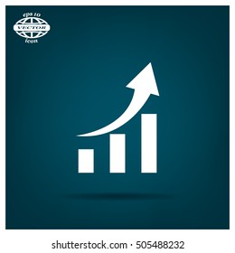 Vector growing graph icon