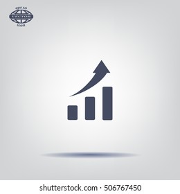 Vector growing graph icon
