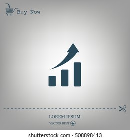 Vector growing graph icon