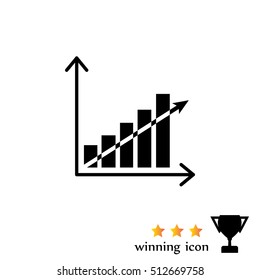 Vector growing graph icon