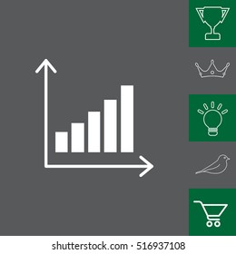 Vector growing graph icon