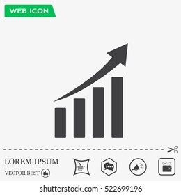 Vector growing graph icon