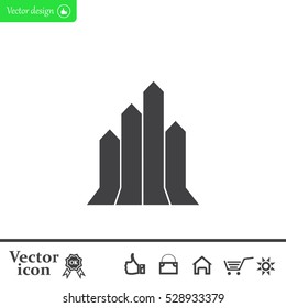 Vector growing graph icon