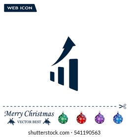 Vector growing graph icon