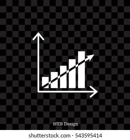 Vector growing graph icon