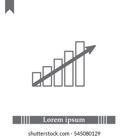 Vector growing graph icon