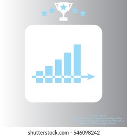 Vector growing graph icon