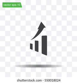 Vector growing graph icon