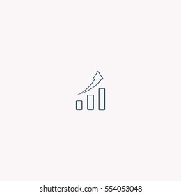 Vector growing graph icon