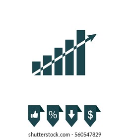 Vector growing graph icon