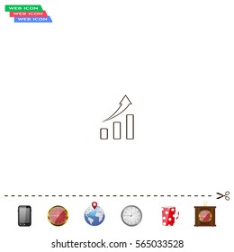 Vector growing graph icon