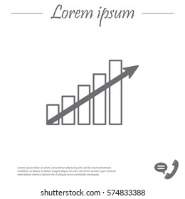 Vector growing graph icon