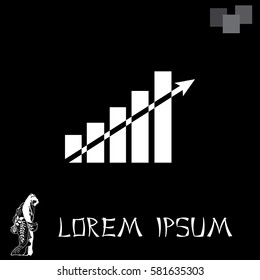 Vector growing graph icon